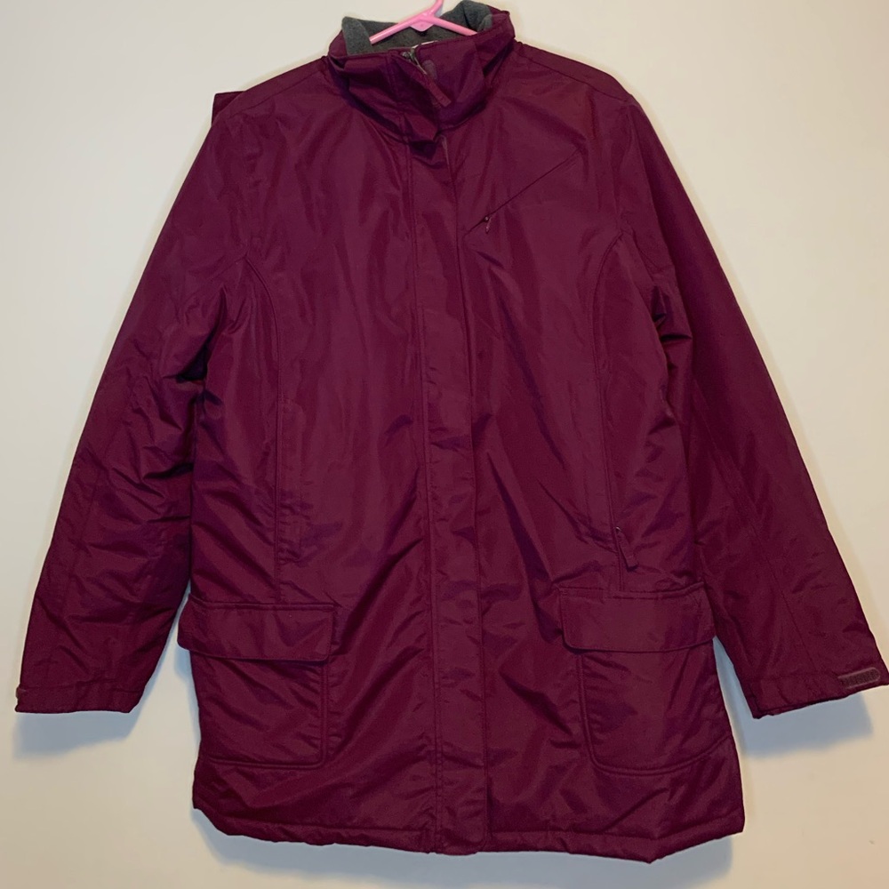 Lands' End Squall Women's Deep Burgundy Puffer lined Ski Jacket Size Large